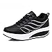 Tiposen Zapatos de tacón de cuña para Mujer, Zapatos de Tenis para Caminar con Plataforma, Zapatos de balancín tonificantes, Zapatillas de Deporte de Moda Transpirables, Ligeras y cómodas,Negro,38