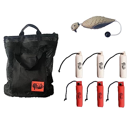 Dog Training Kit  Mourning Dove Training Dummy 6 Pack Duo Color Natural  Orange Canvas Bumpers and Mesh Carrying Bag  Cucciolini Doodles Dog training kit  mourning dove training dummy 6 pack duo color natural  orange canvas bumpers and mesh carrying bag   cucciolini doodles