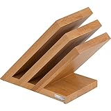 Artelegno Magnetic Knife Block Solid Beech Wood 3 Panel, Luxurious Italian Venezia Collection by Master Craftsmen Displays up to 6 High-End Knives Elegantly, Eco-friendly, Natural Finish