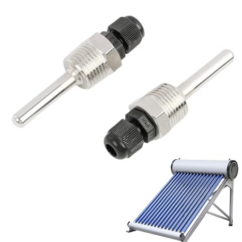 2 Stück Tauchhülse 1/2 Zoll, 50mm Edelstahl Tauchhülse G 1/2 Zoll Gewinde, Tauchschutzrohr für Temperaturfühler, 8 x 50mm Tauchhülsen für Thermoelemente, Schutzrohr für Temperatursensor