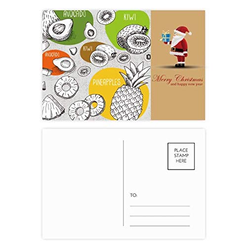 Cartes postales ananas kiwi Père Noël pour sublimer vos vœux