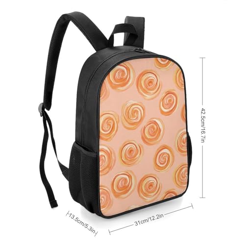 Cinnamon Buns in Peach Travel Backpack Casual Daypack Shoulder Bag with Adjustable Shoulder Straps for Hiking2