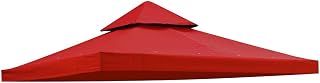 Yescom 10'x10' Gazebo Top Replacement for 2 Tier Outdoor Canopy Cover Patio Garden Yard Red Y00210T02