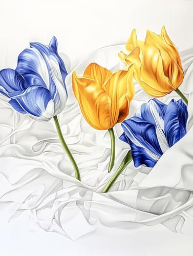 Broderie diamant kit complet fleur 80x110cm pour grand tableau adulte