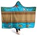 Produktbild MANISENG Kapuzendecke,Koi Fisch im Teich mit Brücke,Weiches Sherpa-Fleece Tragbares Deckenbett Home Sofa Travel 80"X60"