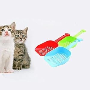 PREMIUM TOUCH Plastic Dog & Cat Litter Scooper Shovel | Cat Sand Cleaning Tool | Perfect Whole Scoop | Scoop Cum Shovel Suitable for Cats, and Kittens (Pack of 1, Multicolor)