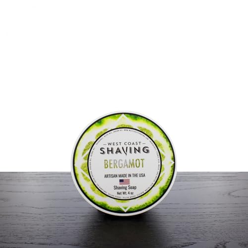 West Coast Shaving Bergamot Scented Shaving Soap, Tallow Based, Skin Nourishing Butters and Oils, 4 oz.
