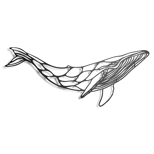 keluly Baleine Sculpture en Métal Ornement Mural Élément Décoratif Affiche, Souvenir, Affiche, Décoration, Animaux Marins, Cadeau pour Amateurs de Mer et...