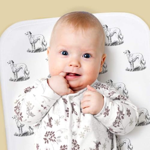 Azeeda 'Borzoi Dog Standing Side View' Baby Burp/Wash Cloth (BC00033312)2