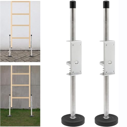 Nivelador de escalera plateado ajustable, accesorio esencial para un apoyo estable en escaleras y suelo irregular, mejora la seguridad y la estabilidad para cualquier uso de escalera