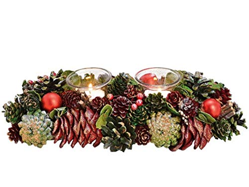 Adventsgesteck Weihnachtsgesteck Herbstgesteck aus Holz und Kunststoff mit...