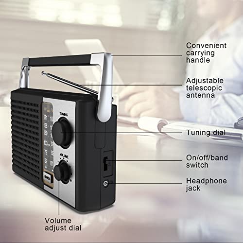 image for Yewrich AM FM Radio with Best Reception, Portable Battery Operated Tra