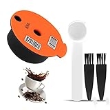Nachfüllbare Kaffeekapselbecher aus Kunststoff Wiederverwendbarer Kaffee, Nachfüllbare Kaffeekapseln für Boschs. Kompatibel mit Tassimo-Maschinen mit lesbarem Barcode (Orange, 60ml)