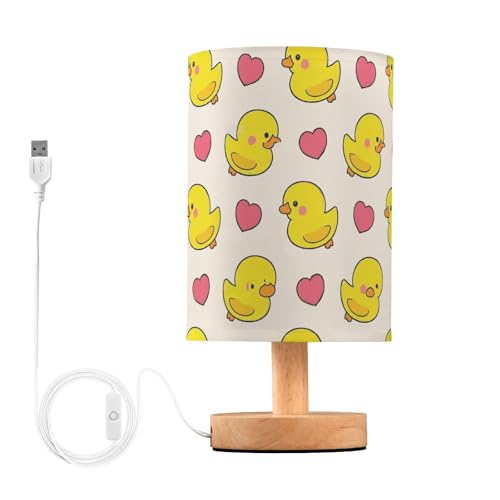 Lámpara de mesa pequeña con pato amarillo para dormitorio miniatura 1