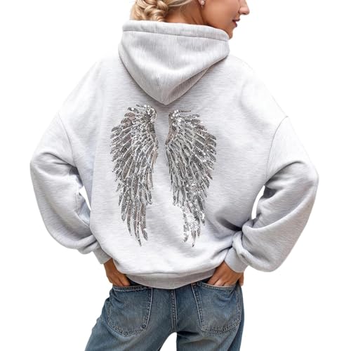 Genérico Sudadera con Capucha de Moda, Jersey Informal de Manga Larga con diseño de ala Brillante para Uso Diario en otoño e Invierno
