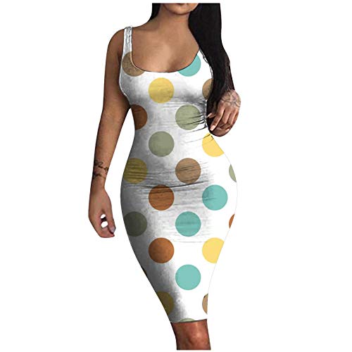 Robe d'été pour femme midi et mini sans manches de couleur unie