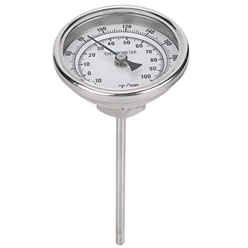 ?1/2 Npt Stainless Steel Thermometer, Dial Thermometer Homebrew Kettle Thermometer Brew Pot Thermometer Hot Water Thermometer for Home