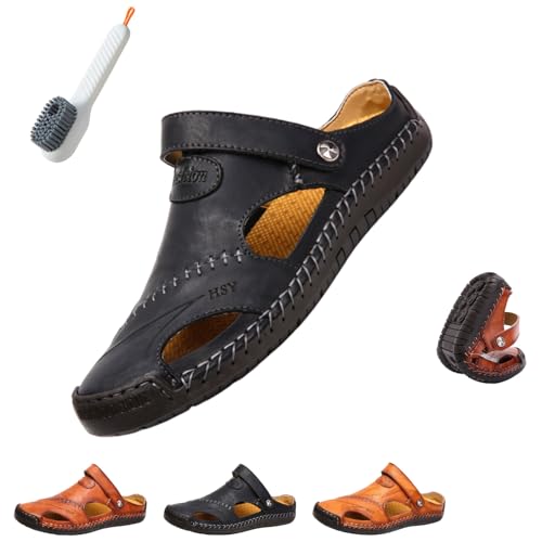 Podoback Orthopedic Leather Sandals, Lightweight Breathable Non-Slip Orthopedic Casual Leather Sandals for Men for Home and Outdoors - Summer Hiking, Beach, Fisherman