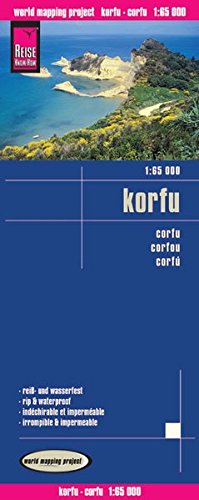 Korfu / Corfu 1: 65 000: alle Ortsnamen auch in