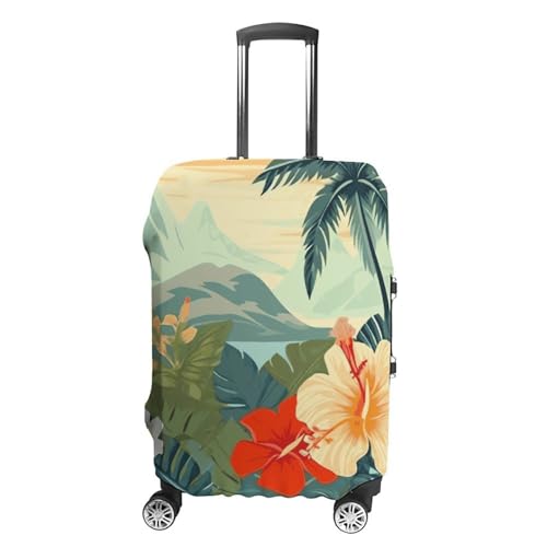 Summer Hawaiian Travel Luggage Cover Anti-scratch Suitcase Cover Elastic Suitcase Protective Cover Fits 19-32 Inch Luggage L
