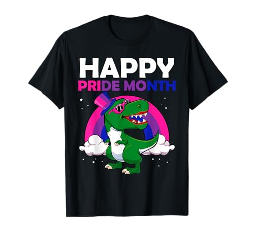Happy Pride Month Bisexual Dinosaur LGBT-Q Subtle Bi Pride T-Shirt