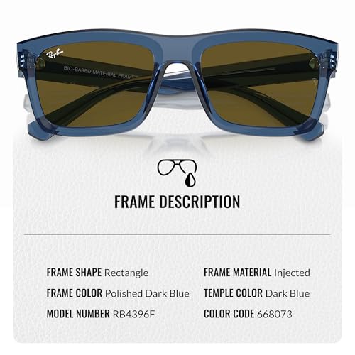 Ray-Ban RB4396F WARREN BIO BASE LOW BRIDGE FIT Rectangle Shaped Sunglasses for Men & Women with Official RAYBAN Eyewear Kit3