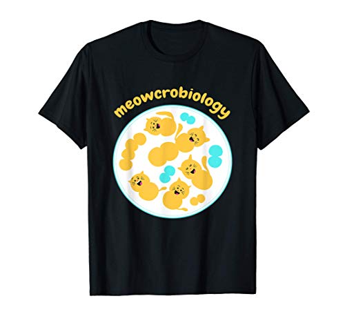 Meowcrobiology I Química Placa De Petri Laboratorio Gato Camiseta