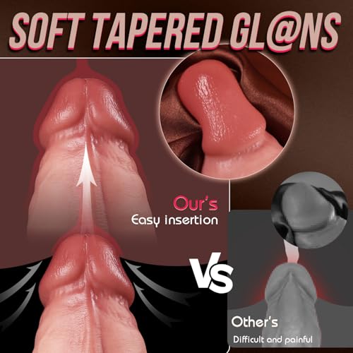 Image of 10.8 Inch Realistic Huge Thick Dildo Sex Toys, Real Skin Big Long Curved Dildo with Strong Suction Cup, Lifelike Dual Density Soft Silicone Dildos Adult Toy for Women Men Couples