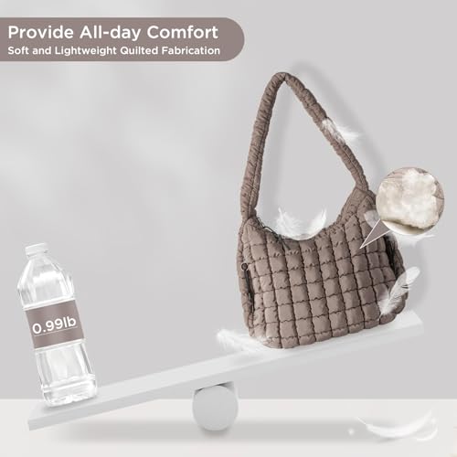 Image of Puffer Tote Bag for Women Large Quilted Crossbody Bag Quilted Carryall Bag Soft Puffy Hobo Handbags Puff Purse Shoulder Bag