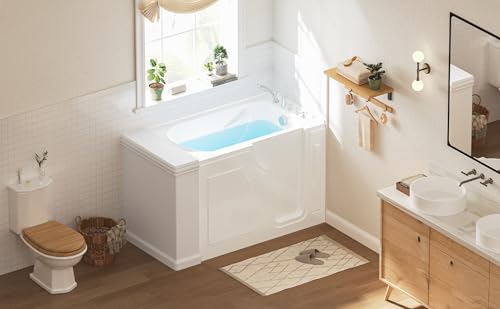 FerdY Floridian 55" x 33" Walk-in Bathtub with Right-Side Door Opening and Quick Fill and Drain System, Rectangular Soaking Bathtub in White - Image 3