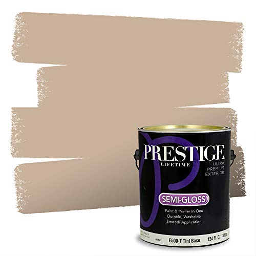 PRESTIGE Paints Exterior Paint and Primer In One, 1-Gallon, Semi-Gloss, Comparable Match of Sherwin Williams* Practical Beige*