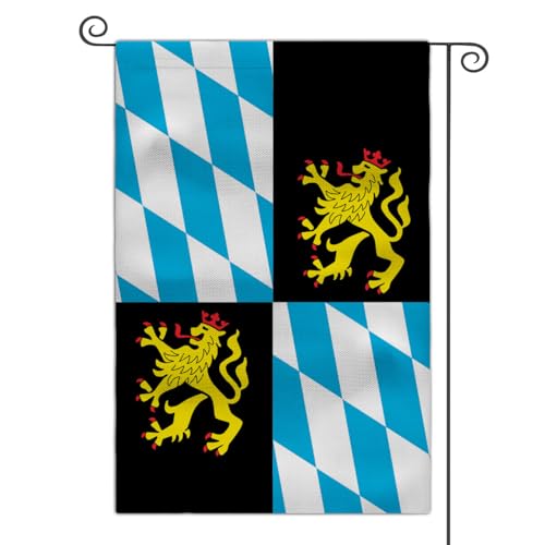Medieval Coat of Arms Garden Flag - Double Sided Historical Kingdom Flags 12"x18" for Outdoor Decor (County Palatine of the Rhine)
