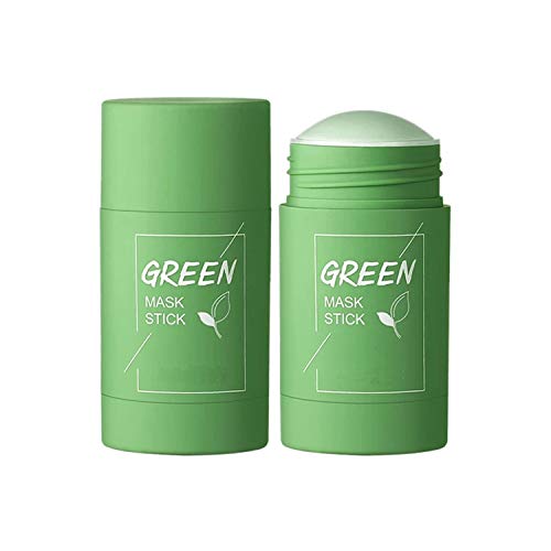 2pcs Green Mask Stick for Face, Deep Cleansing Clay Mask Face Moisturizes Oil Control Removing Blackhead, Improving Skin for All Skin Types Men Women