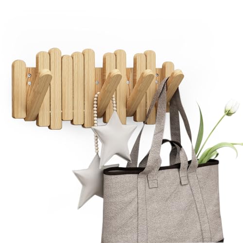 CHAGOL Piano Key Coat Rack - Solid Wood Wall Organizer