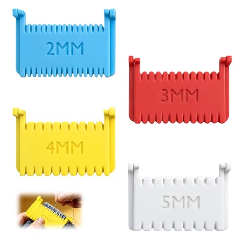 Clip-On Sewing Ruler Edge Stitch Lock & Sewing Gauge for 4 Sizes Non-Slip Stitching Guide Tool for Hand Sewing Embroidery Fabric Patchwork