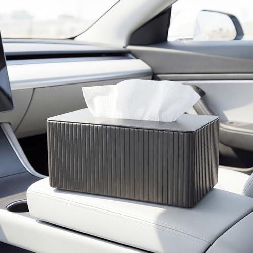 Tempoboxen Spender, Kosmetiktücherbox aus PU-Leder mit Magnetverschluss, 25x14x10cm – Für Wohnzimmer, Badezimmer, Büro & Auto