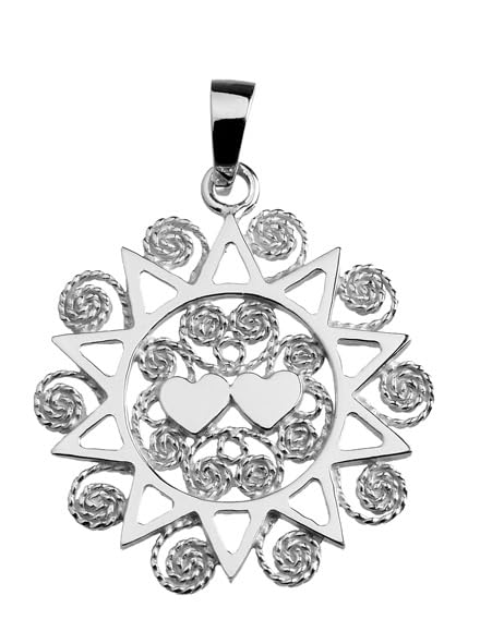 Pendentif Abruzzes avec deux cœurs en argent pour sublimer votre style