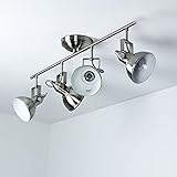 Fassung: 4x E14, max. 40 Watt Vintage Strahler für Wand & Decke in Nickel 4x E14 Retro Design Deckenstrahler Deckenlampe Deckenleuchte
