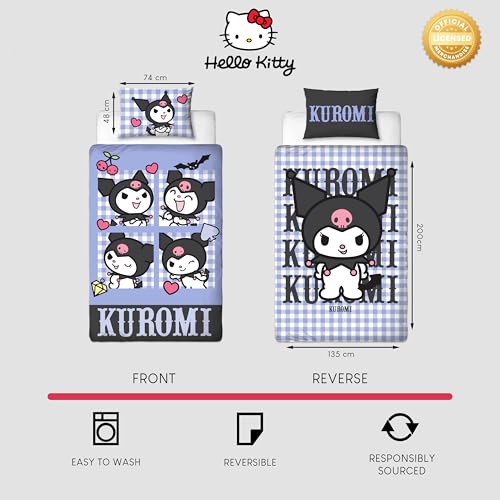 Parure de lit Hello Kitty réversible en polycoton pour chambre enfant - 6