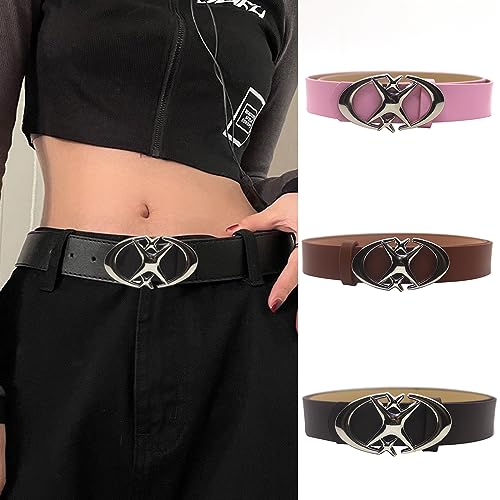 PU Belt,Vintage Gothic Punk Moon Star Buckle Belt for Men and Women Stylish Waistband for Jeans and Pants2