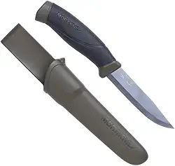 Morakniv Faca Companion de lâmina fixa para ambientes externos com lâmina de aço inoxidável Sandvik, 10 cm
