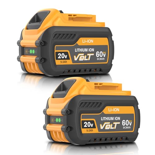 9.0Ah Replacement for Dewalt 20V 60V Flexvolt Battery Compatible with Dewalt 20 60 Volt Max Battery DCB609 DCB606 DCB612 DCB200 DCB201 DCB203 DCB204 DCB206 DCB207 DCB209 Cordless Power Tools 2Pack