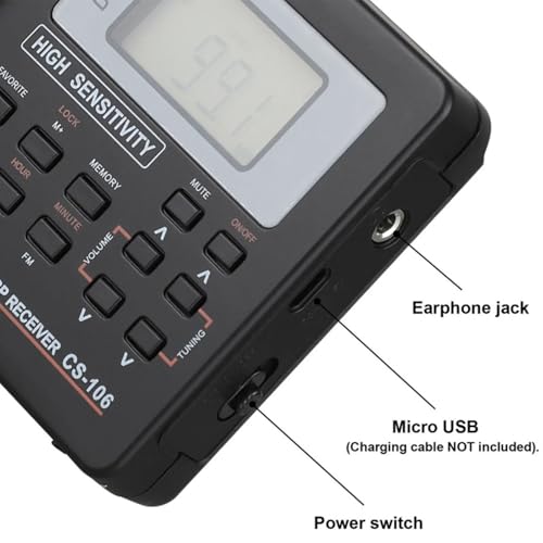 Radio portátil digital AM/FM con pantalla LCD miniatura 4