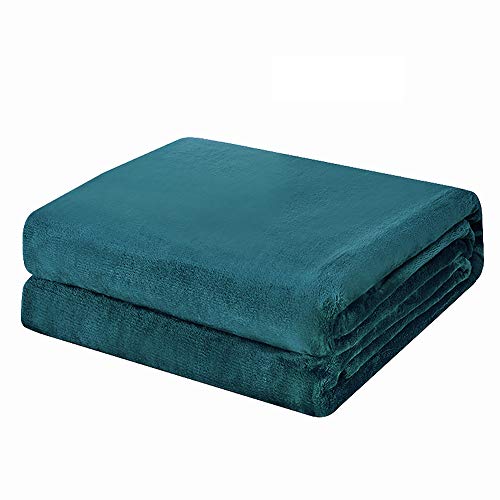 VANSILK Manta de forro polar de franela súper suave, cálida y esponjosa, color liso, para cama y sofá, color turquesa, 150 x 200 cm