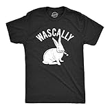 Mens Wascally Rabbit T Shirt Funny Easter Bunny Cartoon Graphic Tee Funny T Shirts Easter Apparel for Men Cool Animal Short Sleeve Novelty Tees for Guys Black M