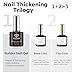 modelones Builder Nail Gel with Gel Top Coat, 3Pcs Clear Builder Nail Kit for Thickening Apex Building Extension Rhinestone Gel Tips Glue, U/V LED Lamp Cured for Home DIY Salon Girls