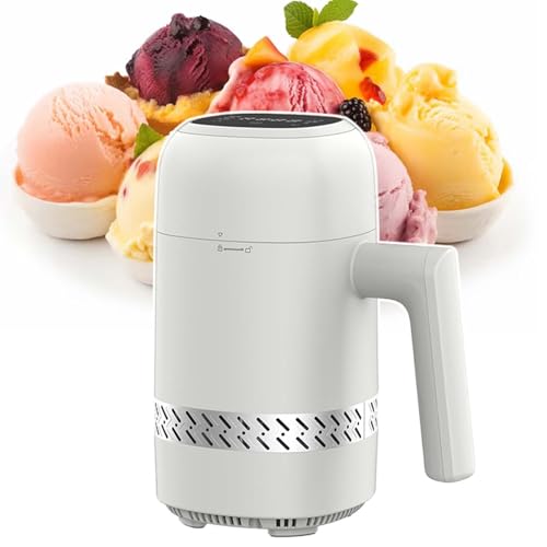 HCAUYNN Mini MáQuina para Hacer Conos De Nieve, Vaso para Helado con RefrigeracióN Semiconductor, con FuncióN De Aislamiento, AgitacióN AutomáTica De 90 Min, Capacidad De 300 Ml.