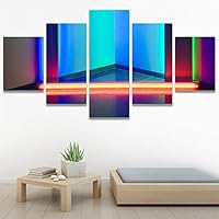 SIGNWIN 5 Panel Canvas Wall Art Light Patterns for Home Decorations Ready to Hang - 60