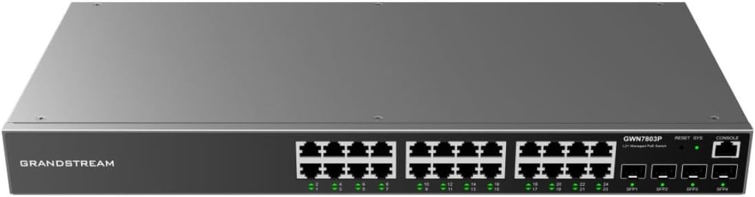 Grandstream GWN7803P | 24-Port Gigabit Ethernet Layer 2+ Managed PoE Switch