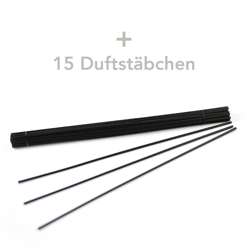 NAKURA® Bio Refill ORANGE – LAVENDEL 500 ml – Nachfüllflasche für Reed Diffuser & Raumspray – Violettglas – inkl. 15 Diffuserstäbchen – 100% naturreine ätherische Öle, ohne synthetische Duftstoffe